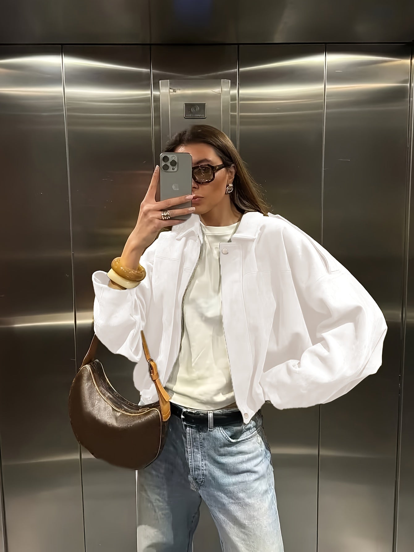 Ariel | Miękka Retro Kurtka Z Sztucznego Zamszu