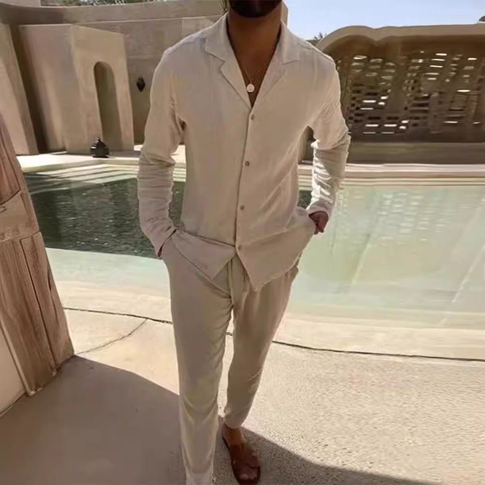 Wójcik™ | Męski Letni Zestaw z Lnu