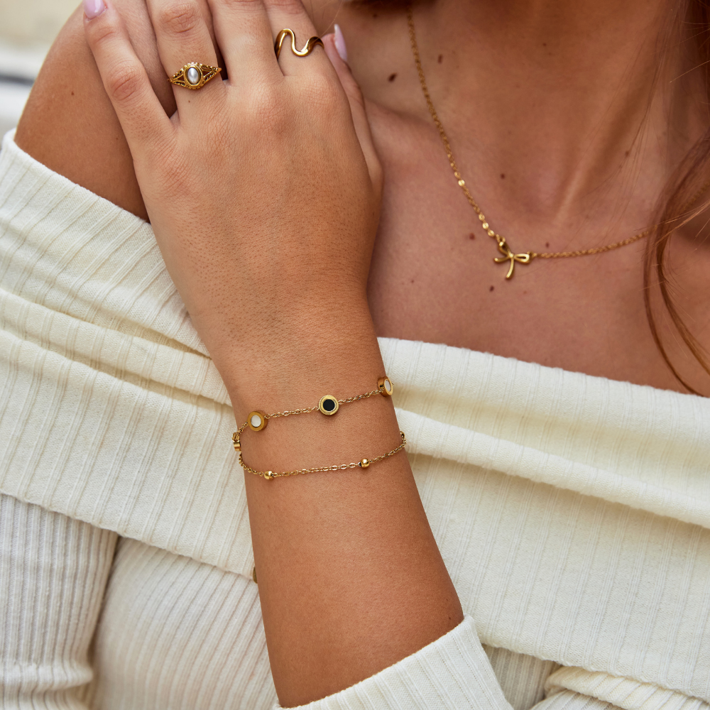 Clarina® | Bransoletka z białego kamienia