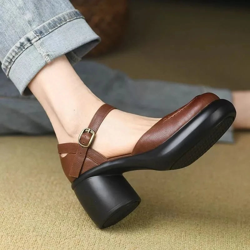 Agnes® | Buty Peeptoe Ortopedyczne z Wegetariańskiej Skóry