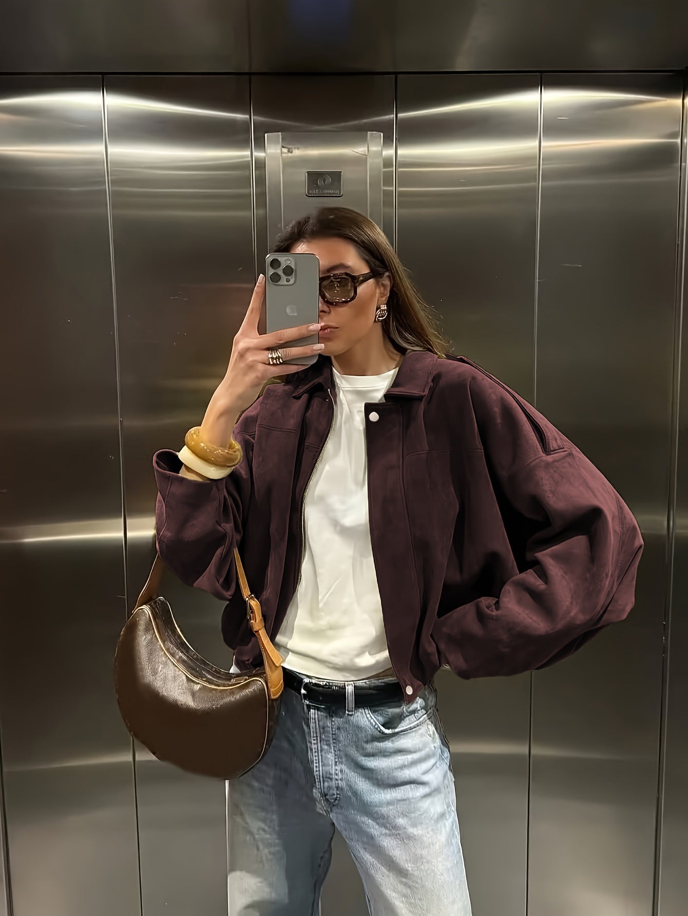 Ariel | Miękka Retro Kurtka Z Sztucznego Zamszu