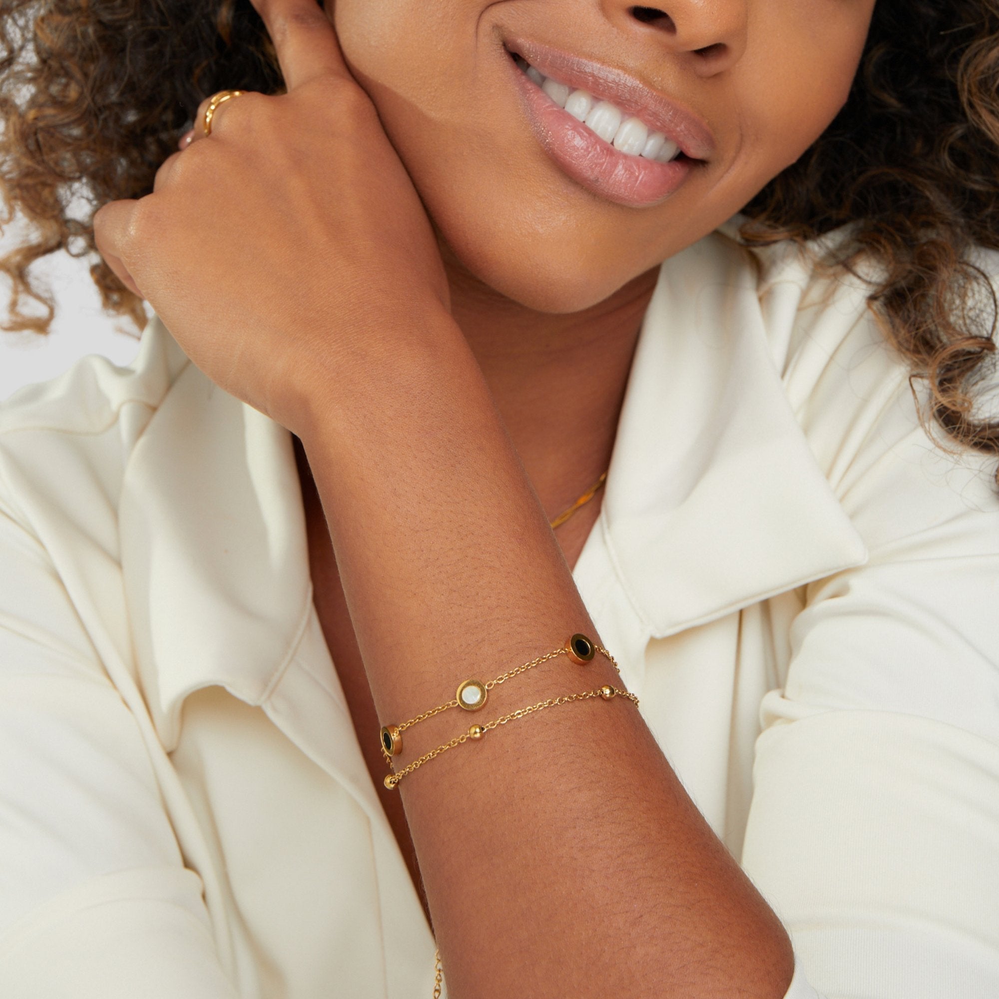 Clarina® | Bransoletka z białego kamienia