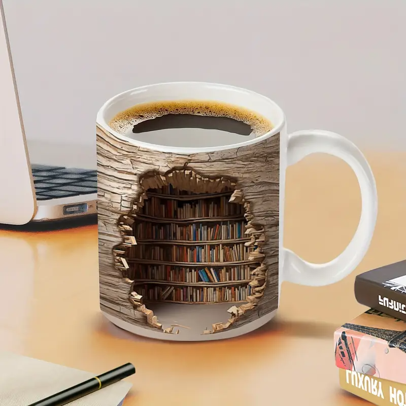 Amalia | Tasse magique à changement de chaleur avec motif de bibliothèque