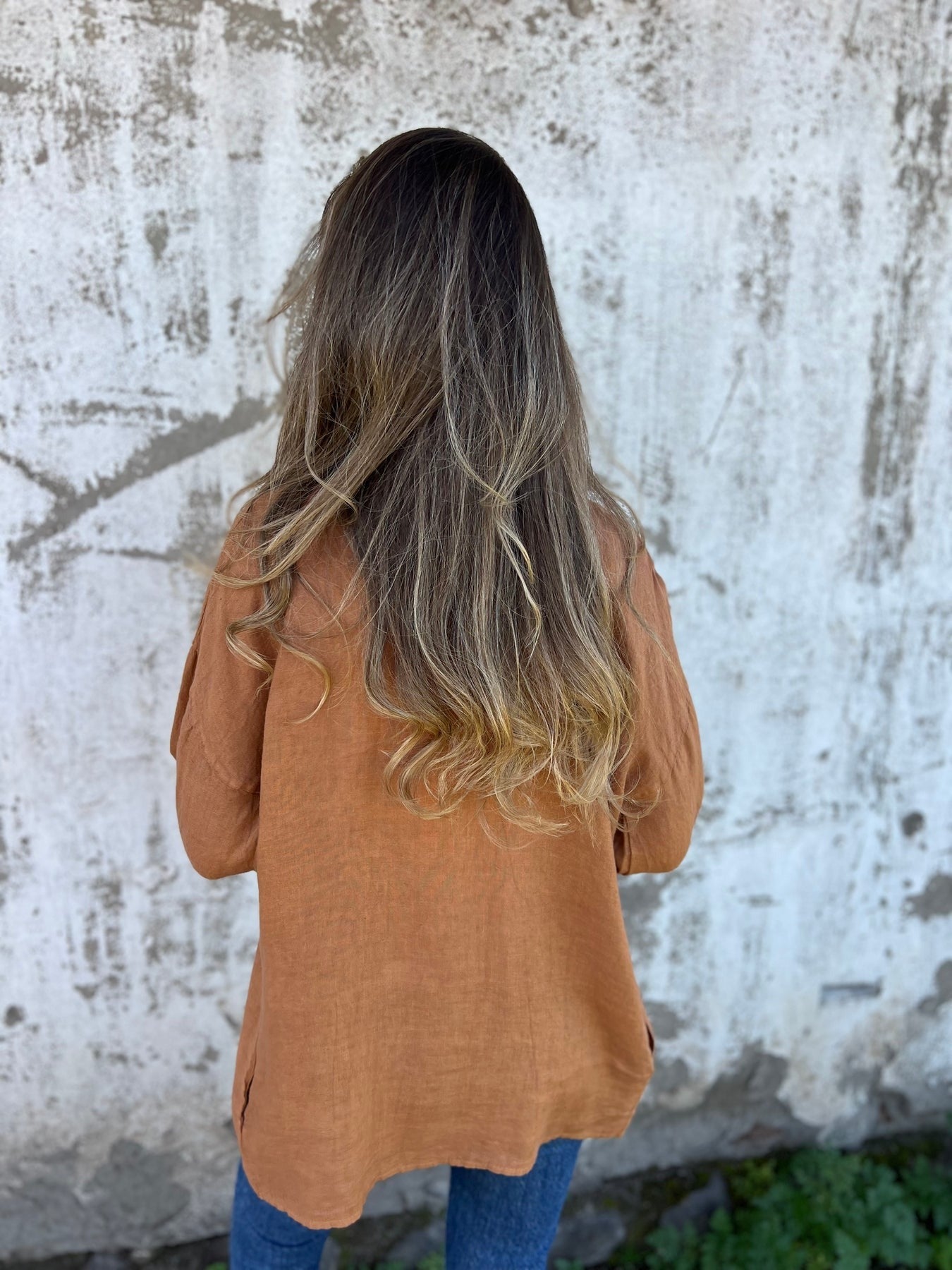 Kardigan lniany z falbanami